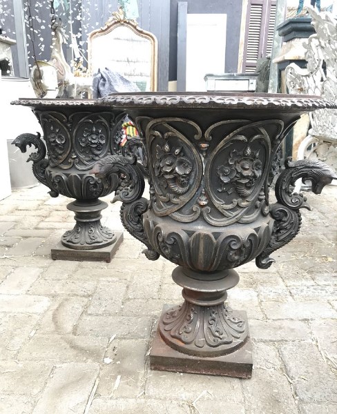 Cast iron gardenvases