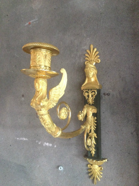 A pair Empire wall candleholders