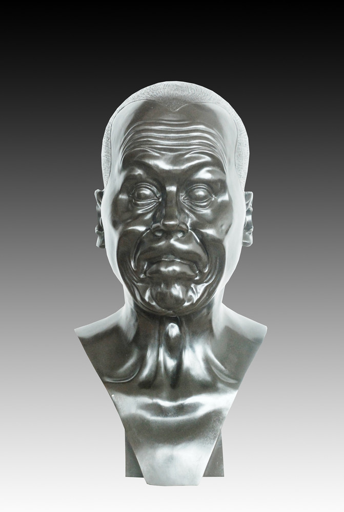 Bronze statue of a mans head 3